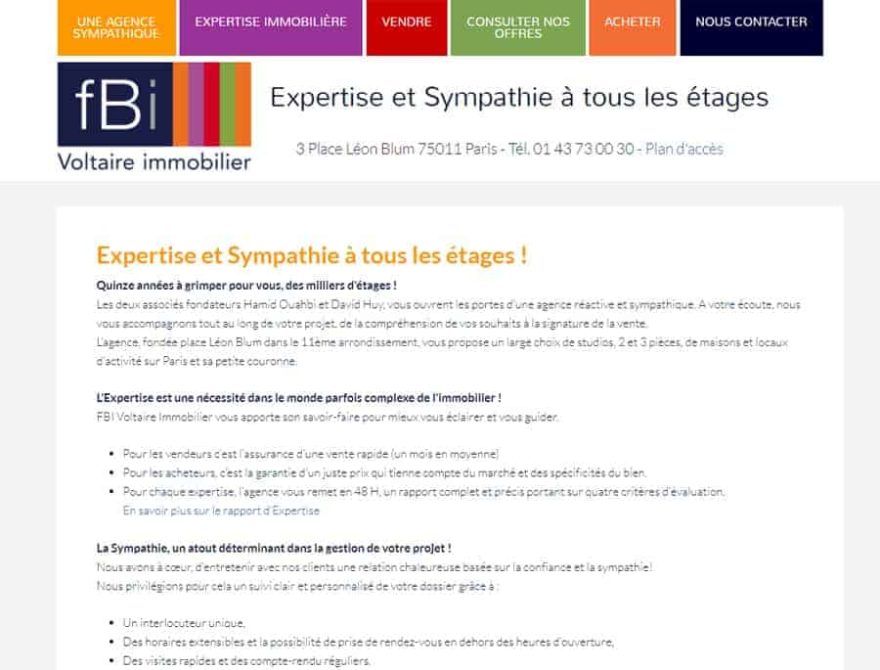 Photo représentant le logo de FBI immobilier avec le slogan "Expertise et Sympathie à tous les étage.