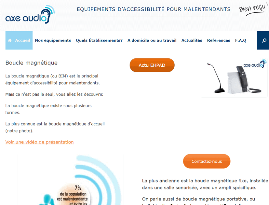 Boucle magnétique pour malentendants, accessibilité sonore pour tous.