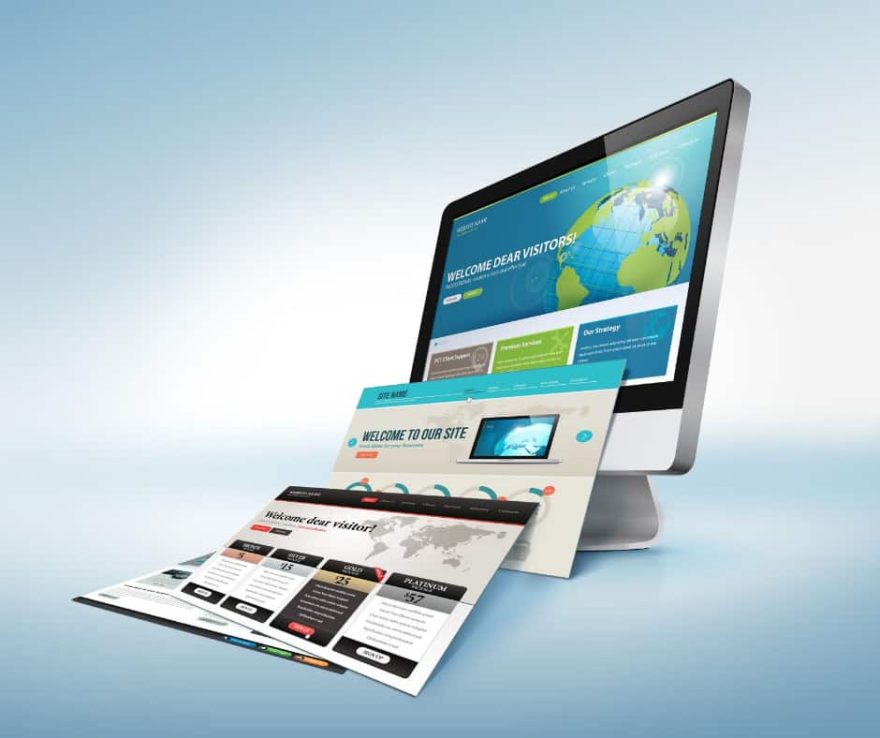Écran d'ordinateur avec plusieurs sites web en conception ou refonte.