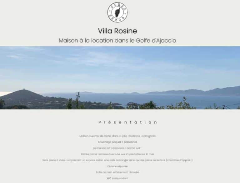 Vue panoramique sur la mer en Corse.