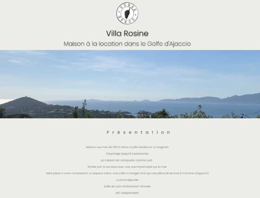 Vue panoramique sur la mer en Corse.