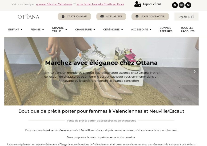 Chaussures élégantes pour femmes, prêt-à-porter, accessoires et confort, à Valenciennes et Neuville/.