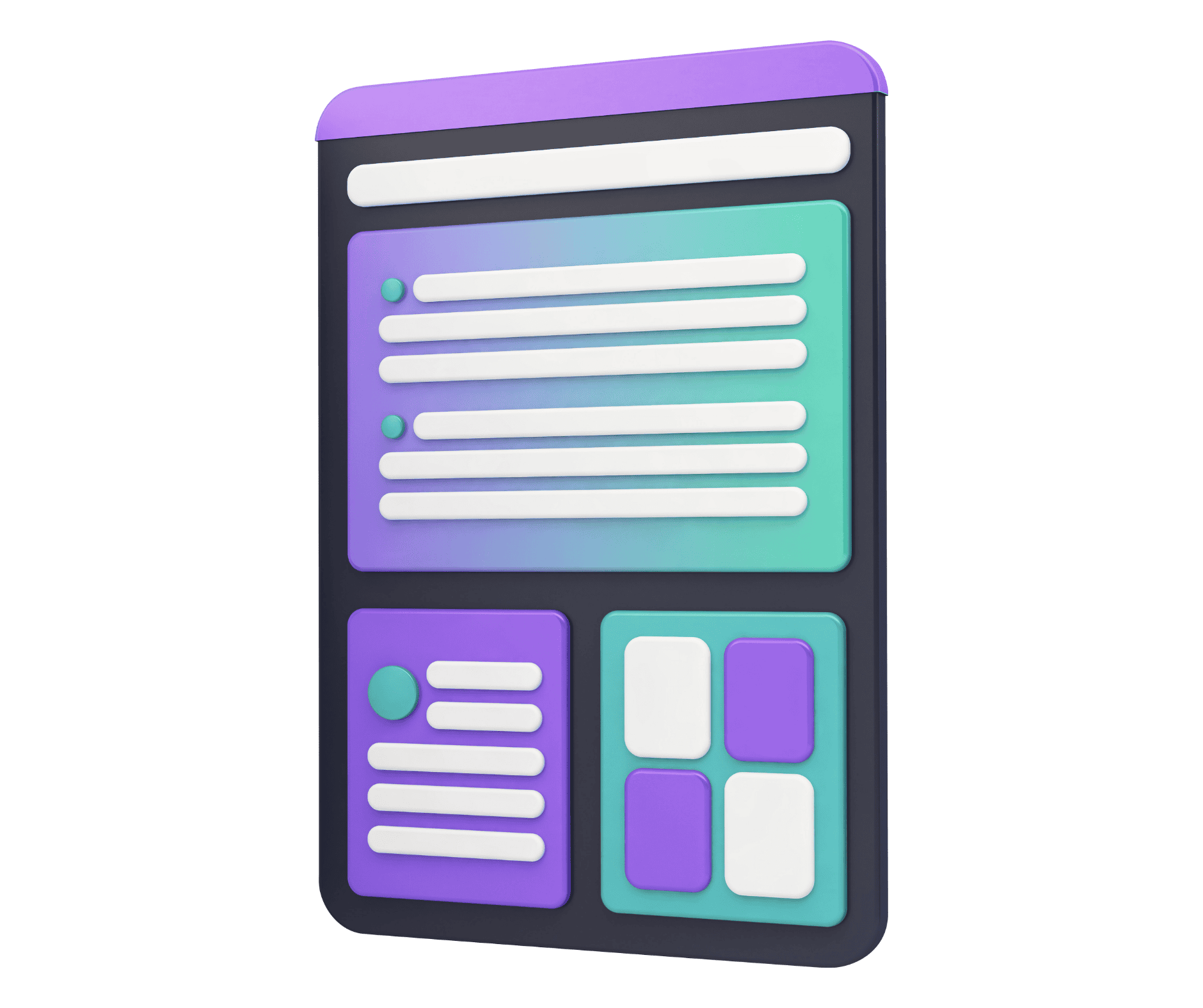 Illustration d'une interface numérique pour la création de sites web.