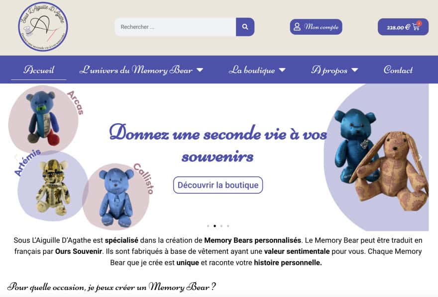 Our Memory Bears en tissu sentimental, création de souvenirs personnalisés et uniques pour des momen.
