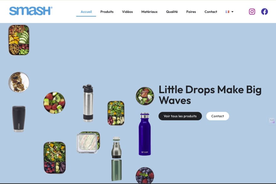 Divers contenants et fleurs pour smoothies, boissons naturelles et santé.