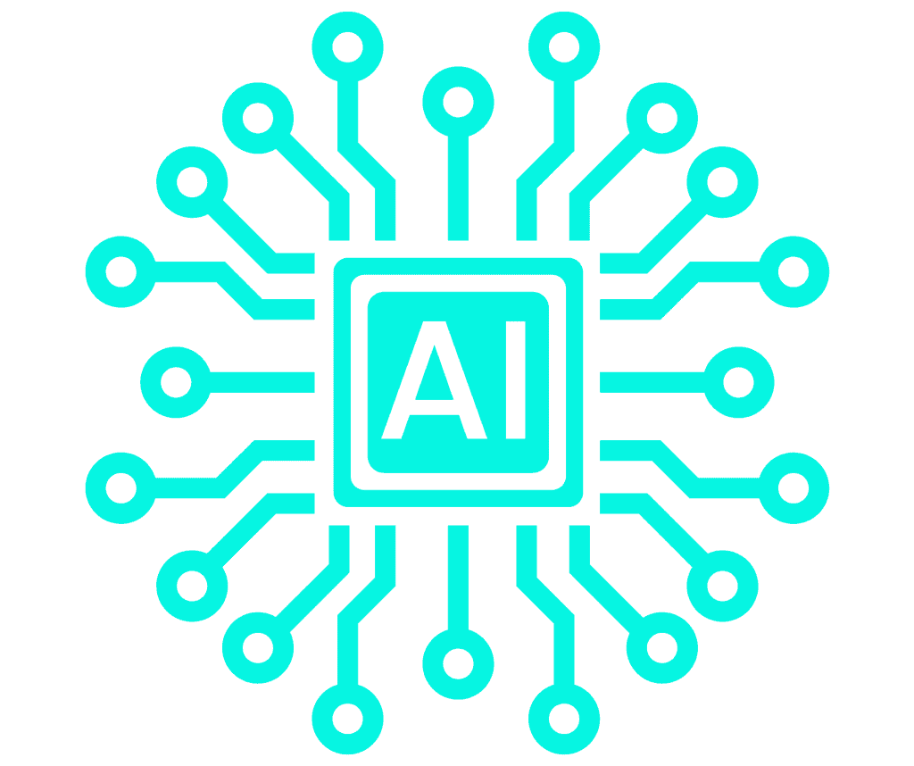 Illustration d'une puce AI connectée au référencement numérique.