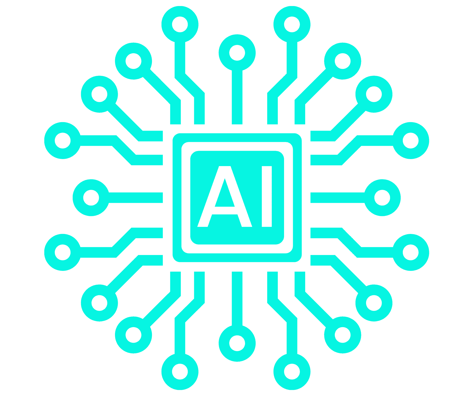 Illustration d'une puce AI connectée au référencement numérique.