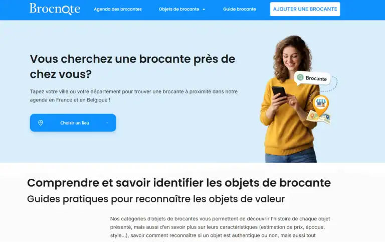 BrocNote, site de brocante pour trouver des objets de valeur près de chez vous.