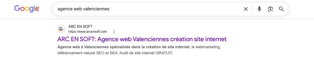 agence web valenciennes position google