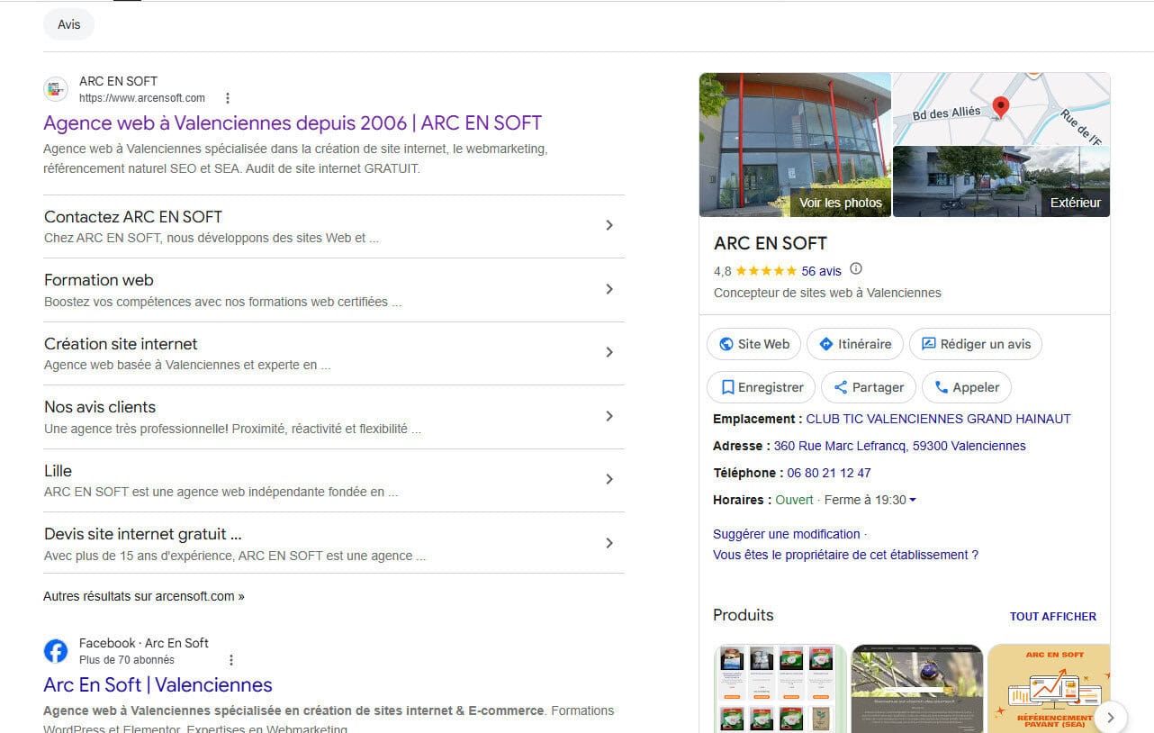 avis google my business arc en soft
