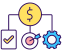 Illustration de la transformation digitale avec icônes de gestion et de croissance.