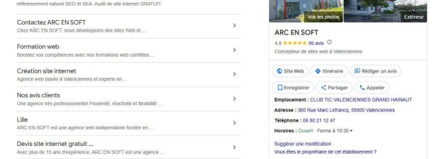 avis google my business arc en soft