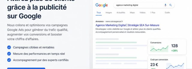 Capture d'écran d'une campagne Google Ads pour agence web.
