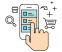 Capture d'écran d'un smartphone avec interface de commerce en ligne.
