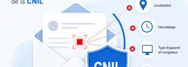 Schéma illustrant les pixels de suivi dans les emails selon la CNIL.