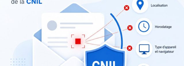 Schéma illustrant les pixels de suivi dans les emails selon la CNIL.